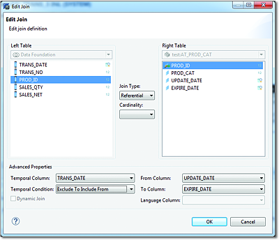 Join Definition with the Time-Dependent Dimension Table