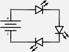 Three LEDs in series