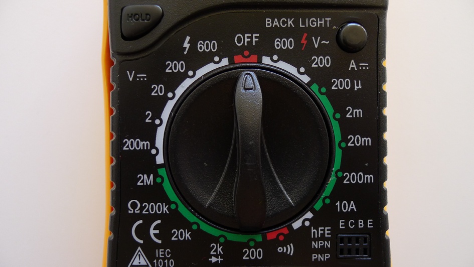 The dial of a multimeter is used to select the function