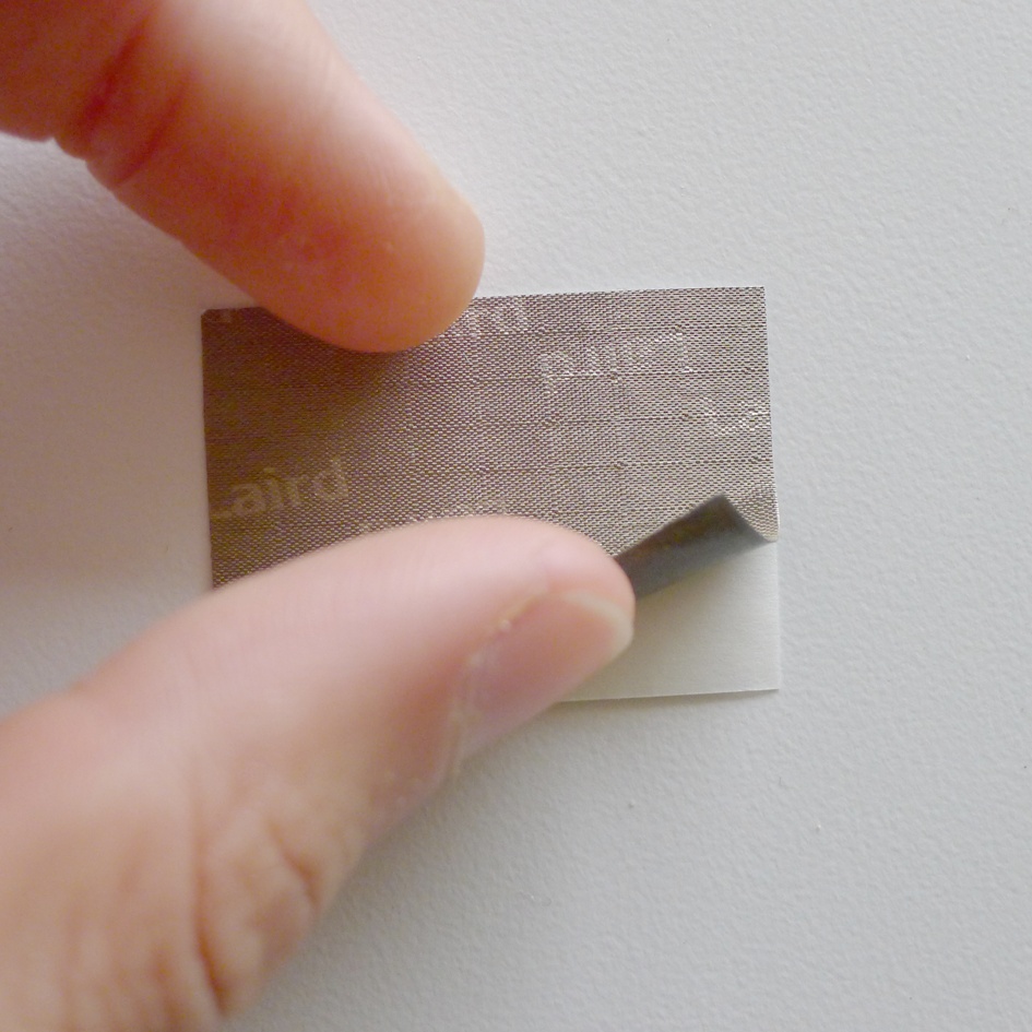 Fabric tape has conductive adhesive