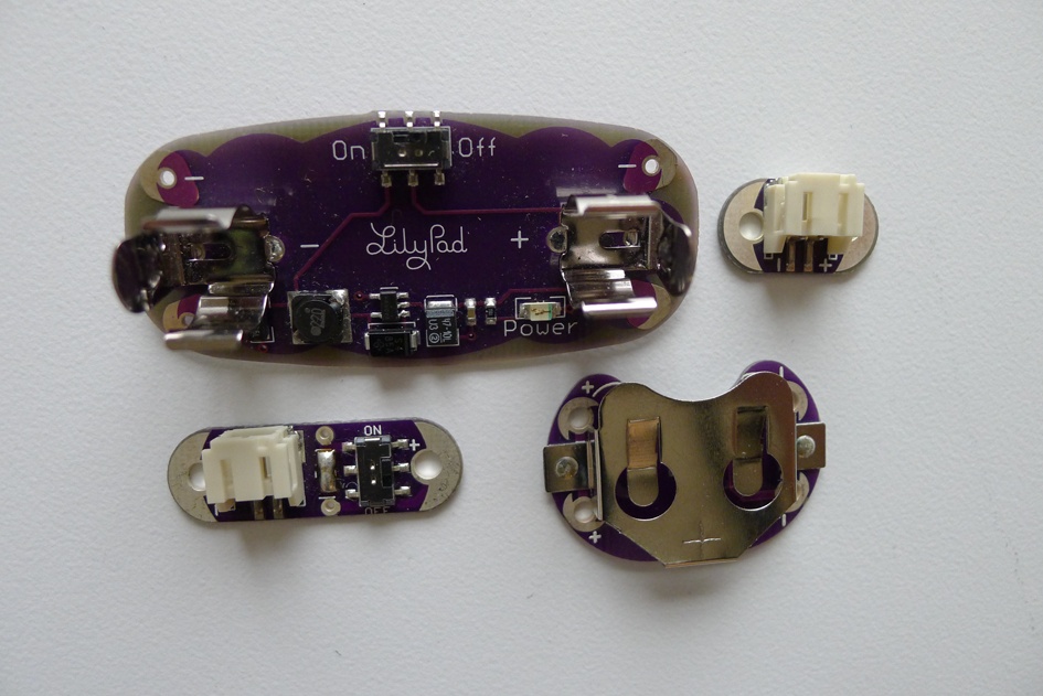 LilyPad battery holders and connectors