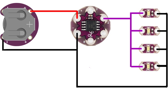 LilyTiny LEDs in parallel