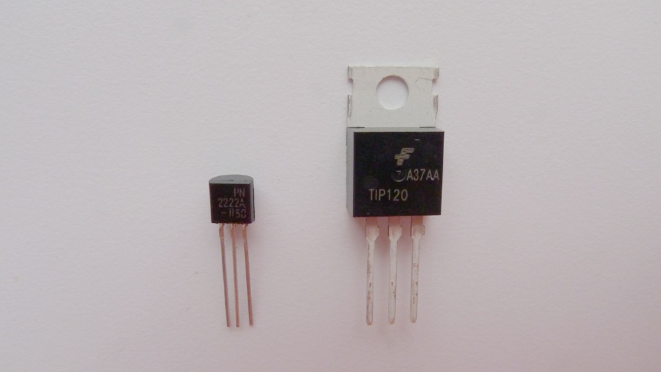 NPN Bipolar Transistor (PN2222) and TIP120 Power Darlington Transistor