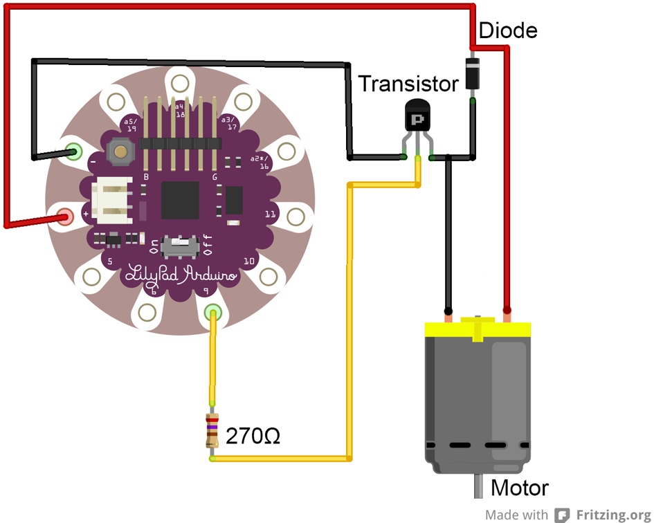 DC motor circuit layout