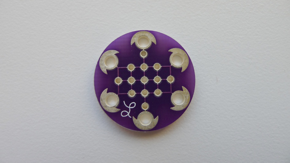 LilyPad Protoboard Small; I refer to the side with the “L” as the front