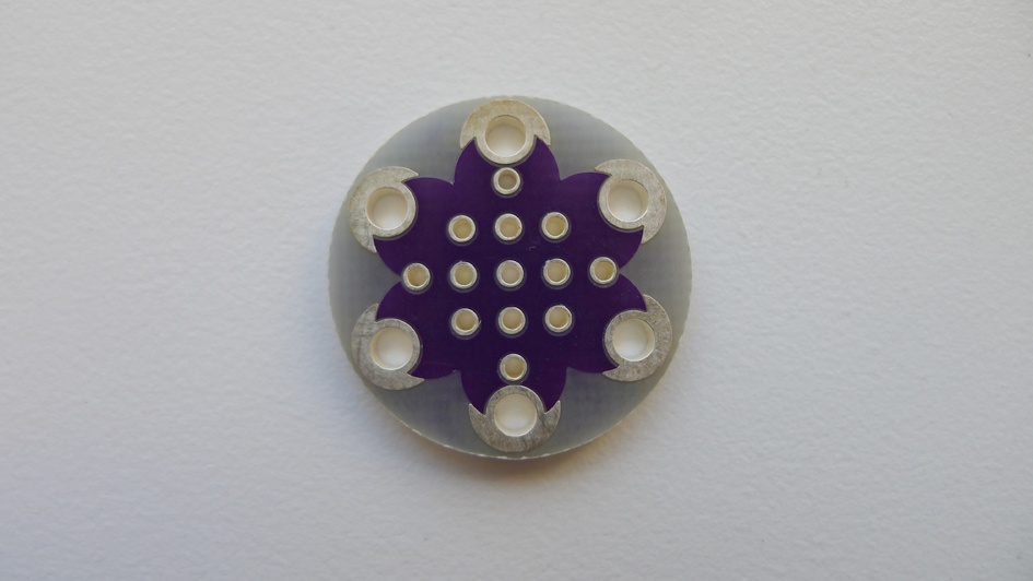 LilyPad Protoboard Small; I refer to the side without the “L” as the back