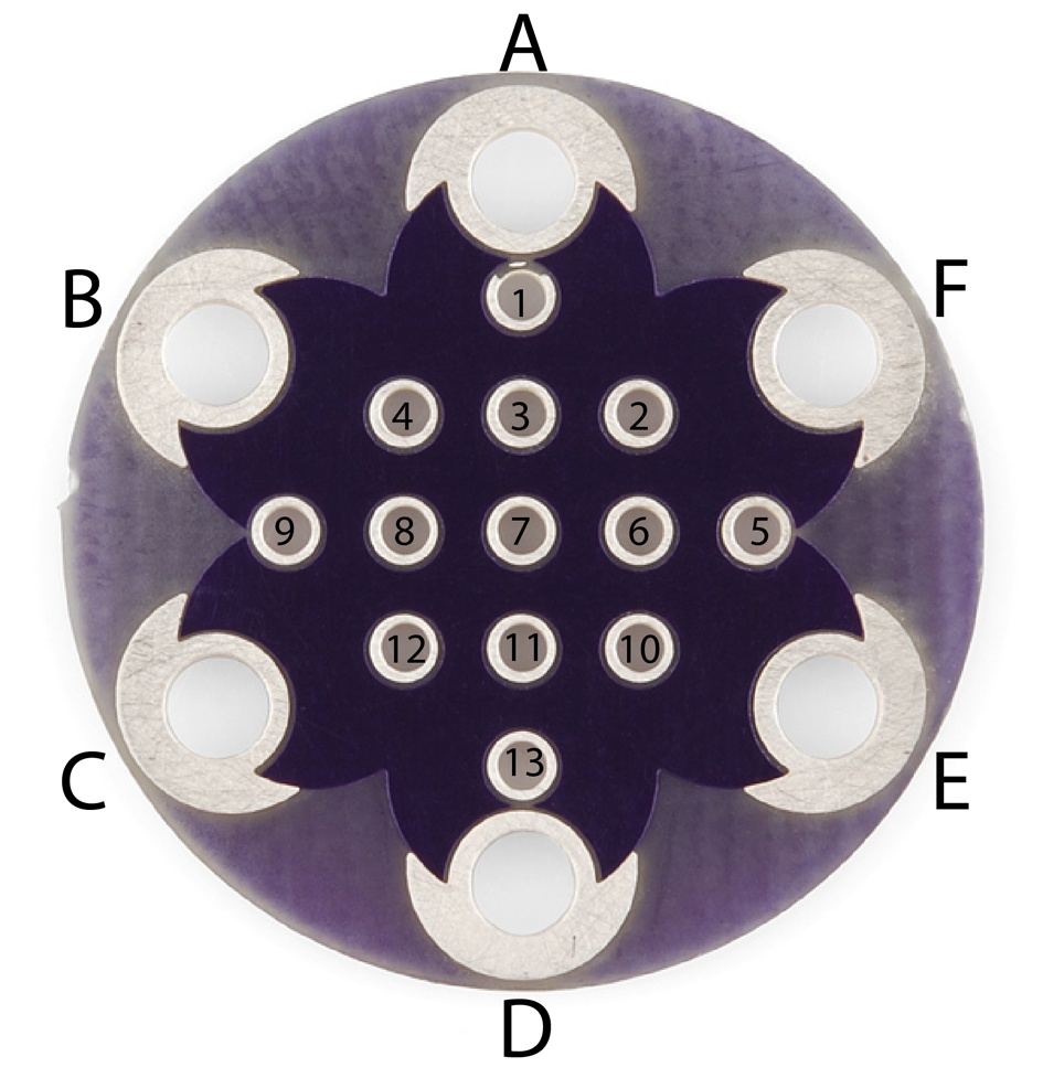 Hole and pin numbers (back)