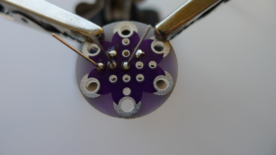 Transistor connections soldered