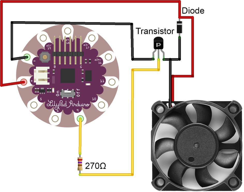 Transistor and fan circuit diagram