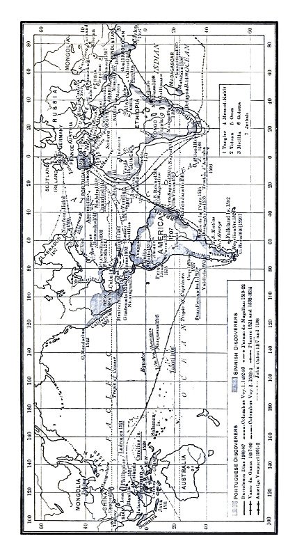 Map Of Portuguese And Spanish Discoveries.