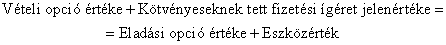 A cég eszközeire vonatkozó eladási opció, illetve a kockázatos és a kockázatmentes kötvények közötti különbség