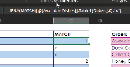 Wrapping MATCH in the IFNA function converts the ugly errors to an "X".