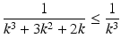 $$\displaystyle\frac{1}{k^{3}+3k^{2}+2k}\leq\frac{1}{k^{3}}$$