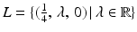 $$L=\{(\frac{1}{4},\,\lambda,\,0)\,|\,\lambda\in\mathbb{R}\}$$