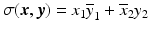 $$\sigma(\boldsymbol{x},\boldsymbol{y})=x_{1}\overline{y}_{1}+\overline{x}_{2}y_{2}$$