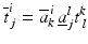 $$\overline{t}^{i}_{\,j}=\overline{a}^{\,i}_{k}\,\underline{a}^{l}_{j}t^{k}_{\;l}$$