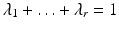 $$\lambda_{1}+\ldots+\lambda_{r}=1$$