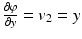 $$\frac{\partial\varphi}{\partial y}=v_{2}=y$$