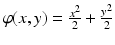 $$\varphi(x,y)=\frac{x^{2}}{2}+\frac{y^{2}}{2}$$