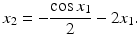 $$\displaystyle x_{2}=-\frac{\cos x_{1}}{2}-2x_{1}.$$