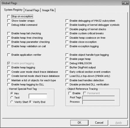 Setting system debugging options with Gflags