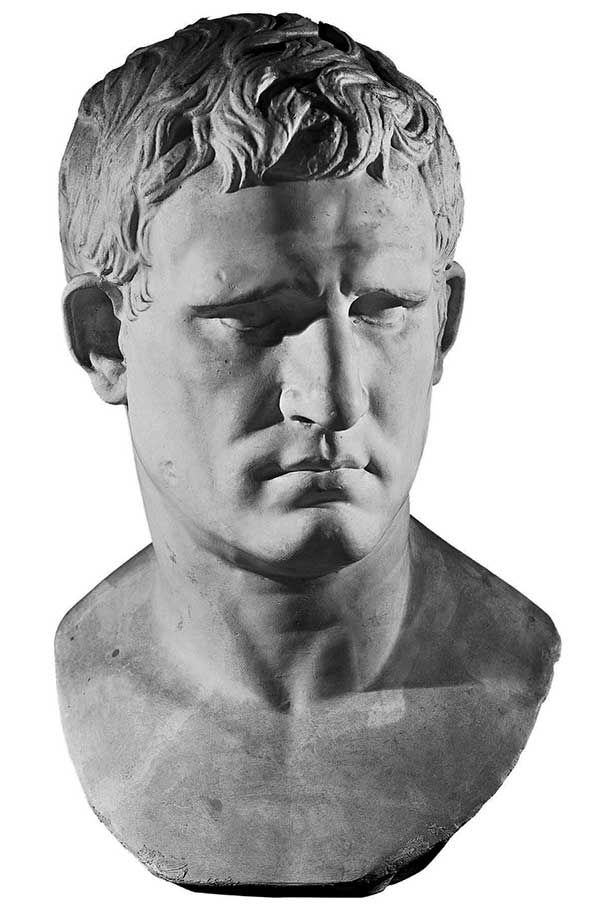 Busto in marmo di Agrippa, calco in gesso dell’originale conservato al Louvre, età augustea, Roma, Museo della Civiltà Romana