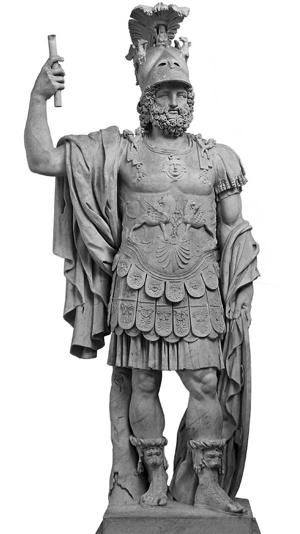 Statua colossale di Marte, dal Foro di Nerva, replica della statua di culto di Marte Ultore, inizio del II secolo d.C., Roma, Musei Capitolini