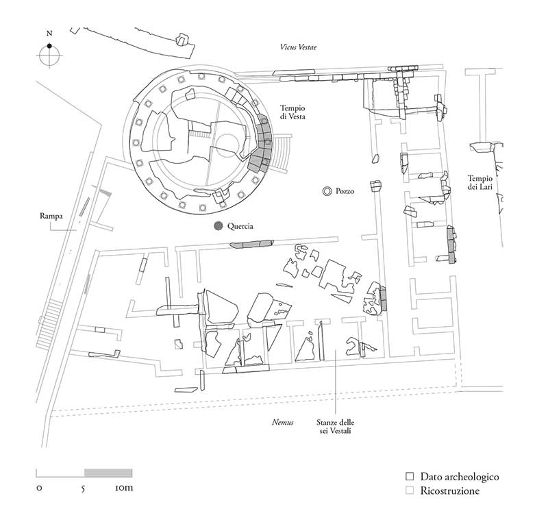 Casa delle Vestali, pianta ricostruttiva