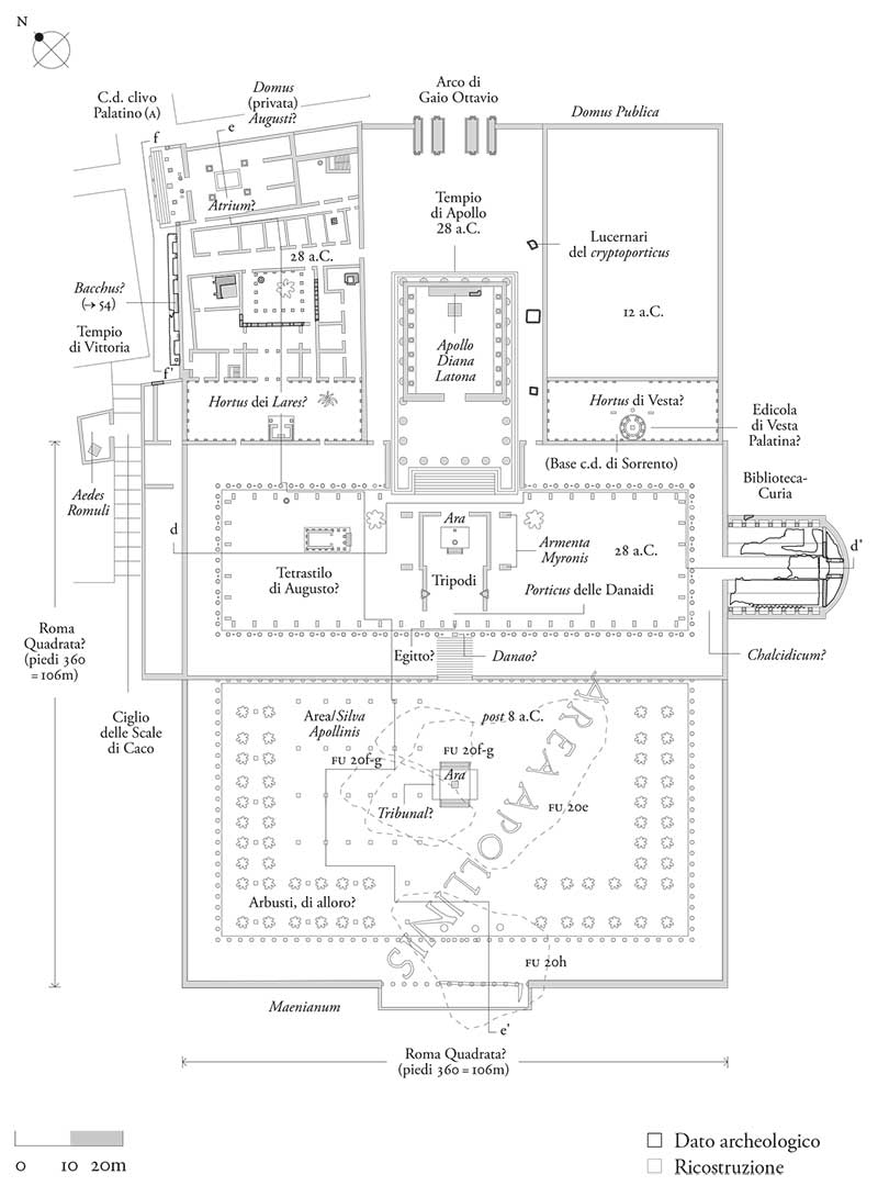 Domus di Augusto e santuario di Apollo, pianta ricostruttiva del piano terra