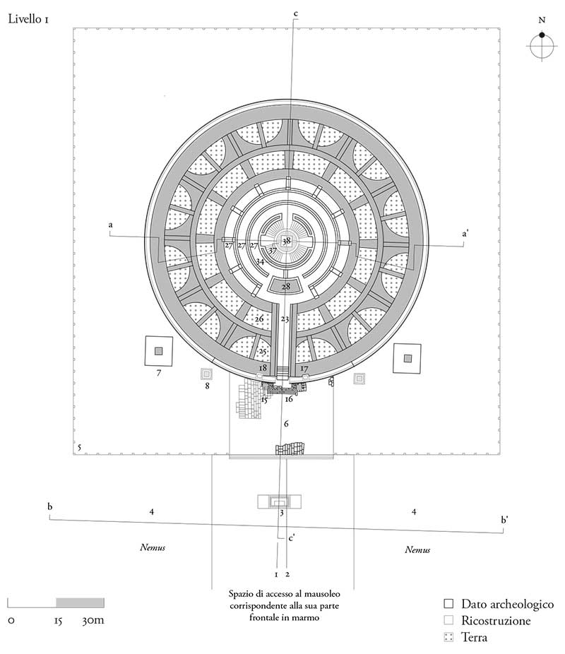 Mausoleo di Augusto, pianta ricostruttiva