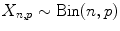 $$X_{n,p} \sim \text{Bin}(n,p)$$