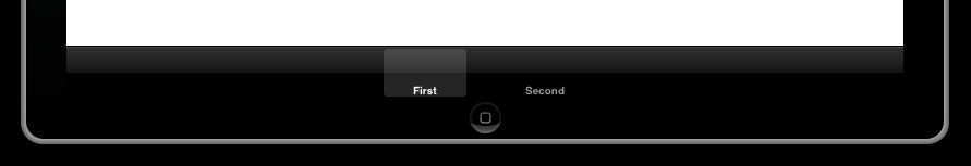 A simple tab bar at the bottom of the screen displaying two tab bar items (labeled “First” and “Second,” from left to right)