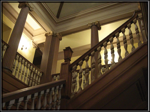 Picture of the stairway in the hotel.