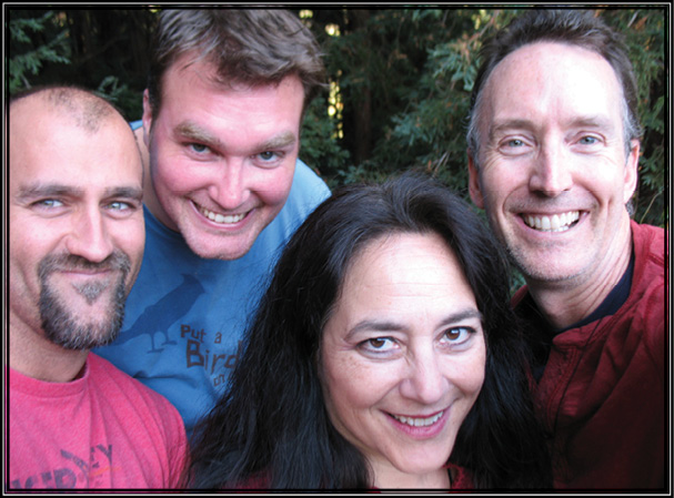 Picture of the gang: Steve Weidman, Dan Weidman, Sèphera Girón, and S.G. Browne.