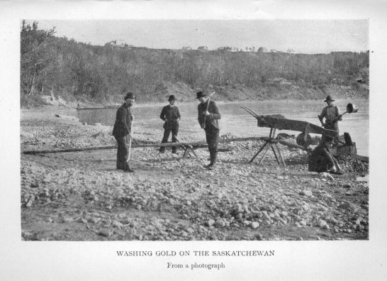 Washing gold on the Saskatchewan. From a photograph.