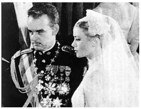 Rainier III, Prince of Monaco, at his wedding to Grace Kelly