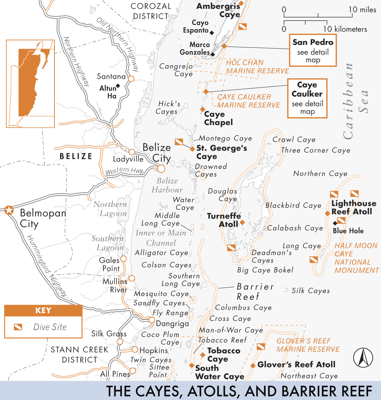 The Cayes, Atolls, and Barrier Reef