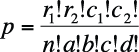 Formula for Fisher’s Exact Test