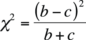 Formula for McNemar’s chi-square test