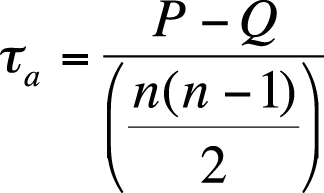 Formula for Kendall’s tau-a