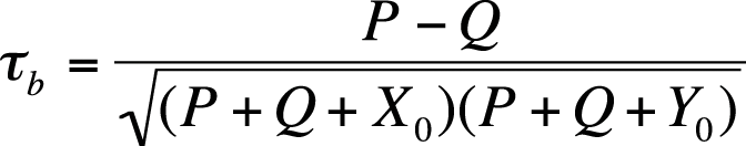 Formula for Kendall’s tau-b