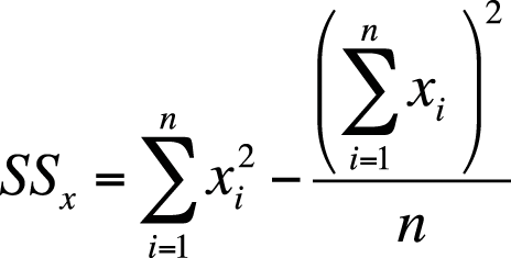 Computational formula for the sum of squares of x