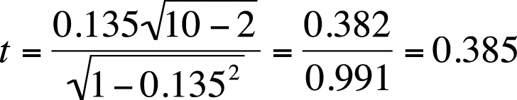 Calculating the t-statistic for the correlation between height and IQ