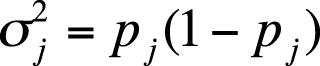 Formula for dichotomous item variance