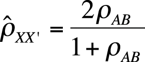 Spearman-Brown prophecy formula (for the coefficient of equivalence)