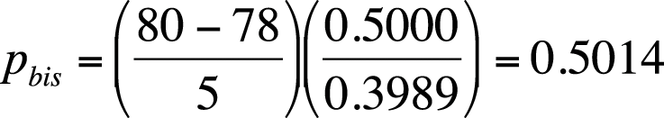 Calculating the biserial correlation coefficient