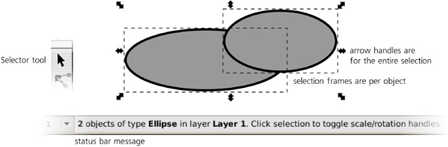 Multiple objects selected