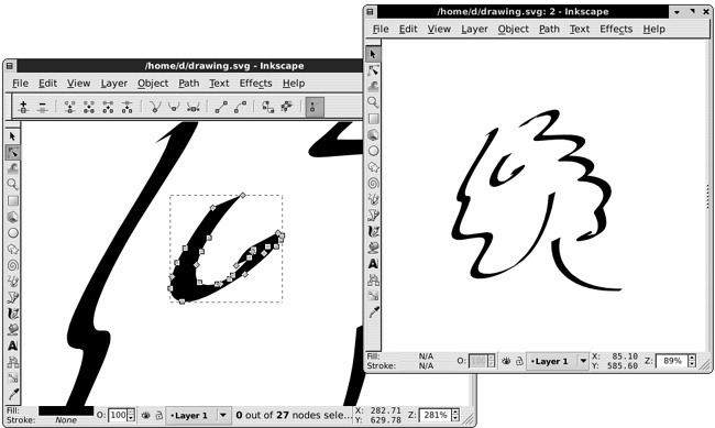 Using multiple windows with the same document