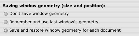 The window geometry option