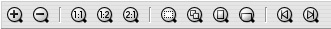 Command buttons on the Zoom tool controls bar